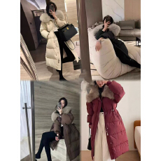 批发韩国狐狸毛羽绒棉服女中长款2026冬季新款收腰显瘦过膝加厚外套
