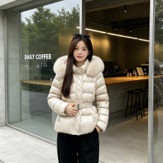 批发韩国原版2026新款冬季新修身收腰显瘦加厚羽绒棉服女大毛领外套