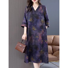 批发<b class='q'>贵</b><b class='q'>夫人</b>时尚气质连衣裙女高档V领高级感2025新款夏季中长裙