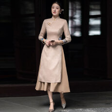 批发改良版<b class='q'>旗袍</b><b class='q'>新款</b>2026<b class='q'>新款</b>少女复古气质连衣裙粉色长袖茶服秋季古法