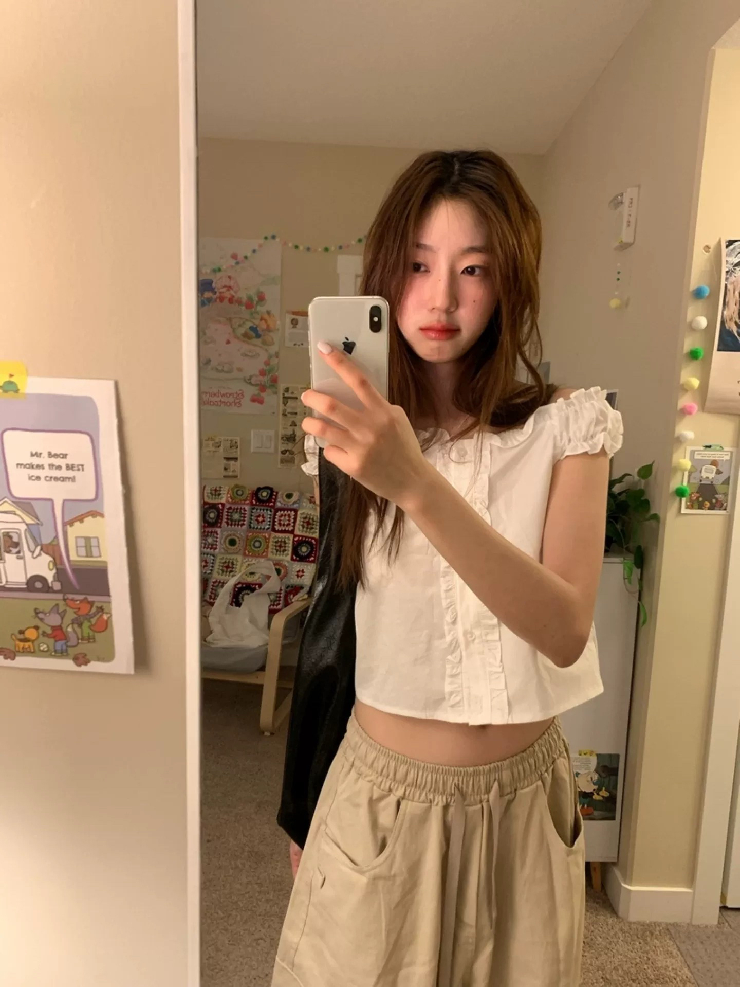 새로운 한 부서 귀여운 소녀 목이버섯 레이스 쇼트 스타일 작은 셔츠