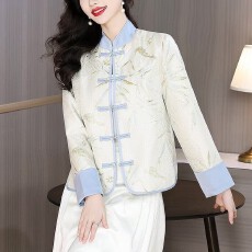 批发实拍 春秋新中式禅意国风外套立领长袖女士精致减龄复古盘扣上衣