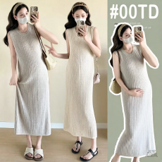 批发春夏亚麻针织<b class='q'>连衣裙</b>女新款气质露背无袖镂空<b class='q'>连衣裙</b>孕妇宽松背心裙