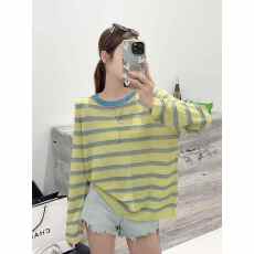 批发撞色条纹天丝面膜T恤女欧洲站2026春装新款欧货女装防晒打底衫潮