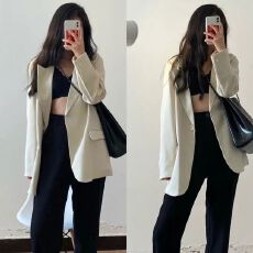 批发2025秋冬<b class='q'>小西装</b>外套女潮短款小个子韩版宽松百搭洋气休闲西服外套