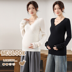 大货实拍 蕾丝花边领打底外穿百搭毛衣孕妇装