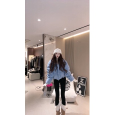 冬季新款气质时尚灯芯绒羽绒服外套