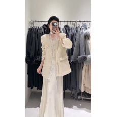 批发冬季新款气质时尚小香风加棉蕾丝拼接飘带西装<b class='q'>外套</b>  无胸花