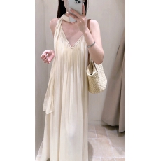 批发夏季新款名媛风v领吊带修身飘带<b class='q'>连衣裙</b>