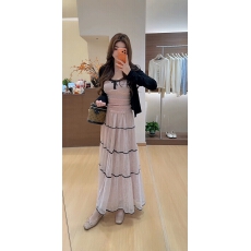 批发<b class='q'>春</b>夏新款气质时尚百搭针织开衫+波点蕾丝边吊带上衣+层层半身裙三