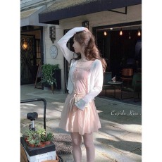 批发csk丘比特 水玉波点 日系冰凉针织防晒针织开衫女夏薄慵懒风上衣