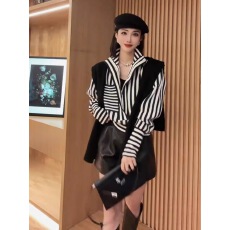 实价 设计感小众条纹秋冬高品质高级感慵懒风高领毛衣 女