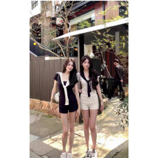 批发邱肉瑶 气质轻熟风修身t恤短裙套装女<b class='q'>夏</b>季新款显瘦简约三件套