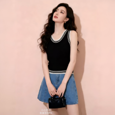 批发冰丝针织吊带背心女内搭外穿夏季法式打底小香风无袖上衣