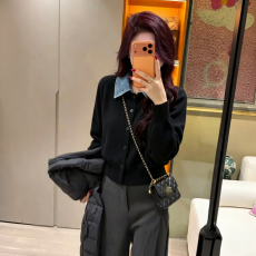 批发假两件<b class='q'>牛仔</b>拼接针织开衫女秋冬新款休闲风内搭打底衫毛衣外套上衣