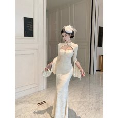 批发实拍 实价 设计感吊带<b class='q'>蕾丝</b>鱼尾裙十上衣两件套