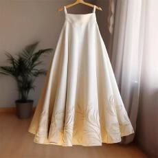 批发<b class='q'>品牌</b><b class='q'>折扣</b>专柜外贸女装新中式国风粉色提花高腰A字马面裙半身裙女