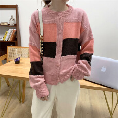 批发<b class='q'>毛衣</b>减龄洋气炸街2026新款秋冬季韩版温柔拼色加厚针织<b class='q'>开衫外套</b>女