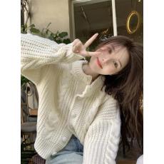 批发圆领套头刺绣针织衫女<b class='q'>韩版</b>秋新款袖子绣花长袖内搭宽松毛衣