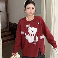 批发大码设计感秋冬新款减龄毛衣胖mm正肩显瘦遮肉针织衫上衣