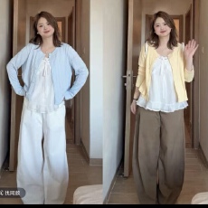 批发大码韩系ins风洋气开衫叠穿蕾丝吊带两件套