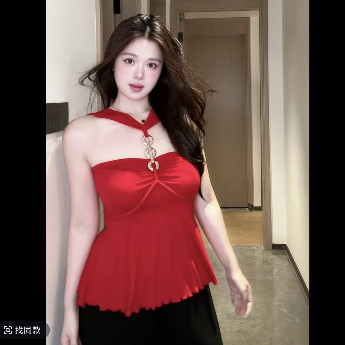 빅 사이즈 마이크로 지방 mm 순수한 욕망 행침 목 조끼 여성 여름 몸매 가꾸기 인사이드 가져 가라. 디자인 센스 민소매 외출용 핫걸 맨위