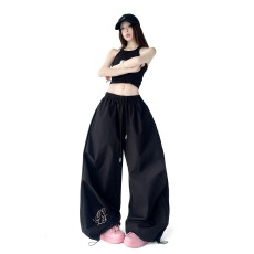 批发徐大方爵士跳舞高街束脚<b class='q'>工装裤</b><b class='q'>女</b>2026新款宽松显瘦抽绳休闲长裤