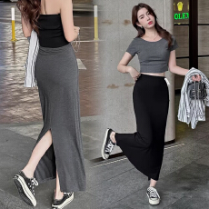 批发孕妇装夏季新款莫代尔无托腹半身裙休闲显瘦后开叉<b class='q'>中长款</b>包臀裙