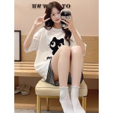 批发孕妇装夏季新款居家短袖t恤气质减龄遮肚短裤套装孕期穿搭两件套