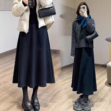批发孕妇装<b class='q'>春</b>秋高品质加厚莫代尔棉垂感半身裙简约无托腹伞裙
