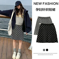 批发孕妇装 <b class='q'>秋</b>冬新款孕妇半身裙休闲显瘦针织短裙可调节包臀裙