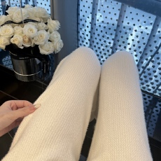 批发秋冬加绒加厚松紧腰抽绳垂感百搭加绒拖地阔腿针织裤女长裤