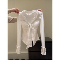 批发辣妹 纯欲性感蕾丝<b class='q'>衬衫</b>女秋季<b class='q'>长袖</b>甜美上衣