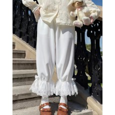 批发实拍实价~日系软妹春<b class='q'>夏</b>Lolita蕾丝花边南瓜裤纯棉汉服打底灯笼裤