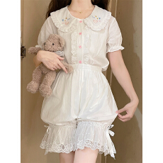 批发实拍实价~日系软妹春<b class='q'>夏</b>Lolita蕾丝花边南瓜裤纯棉汉服打底灯笼裤