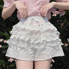 批发实拍实价~蕾丝花边蛋糕小短裤超显腿长超百搭 蓬蓬纯棉<b class='q'>打底裤</b>