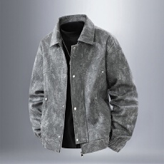 批发男士日系工装防牛仔外套美式高级感百搭格子夹克<b class='q'>潮</b>流休闲外套男