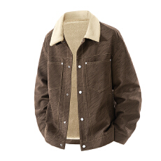 批发羊羔绒<b class='q'>外套</b><b class='q'>男士</b>翻领机能风<b class='q'>夹克</b>户外高级肌理感百搭休闲上衣