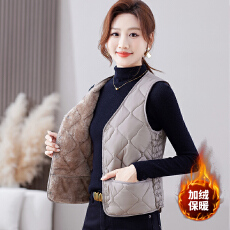 批发秋冬女士羽绒棉<b class='q'>马甲</b>加绒加厚<b class='q'>妈妈</b>装内外穿保暖背心<b class='q'>中老年</b><b class='q'>马夹</b>坎肩