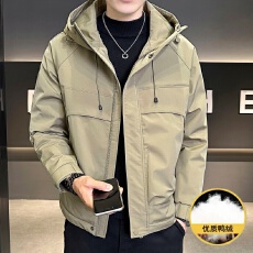 批发羽绒服男连帽羽绒服新款潮牌<b class='q'>冬</b>季白鸭绒加厚抗寒保暖工装休闲外套