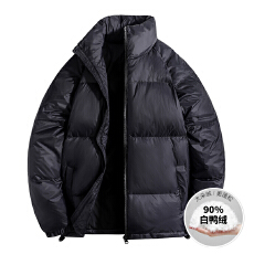 新款男士羽绒服韩版立领爆款蓬松百搭加厚保暖宽松潮牌白鸭绒外套
