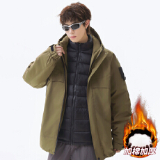 批发户外冲锋衣男女三合一羽绒棉防风防水外套男加棉加厚连帽外套棉衣