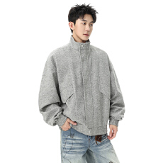 批发新款夹克男春季美式<b class='q'>潮</b>牌老钱风高级感立领外套<b class='q'>潮</b>