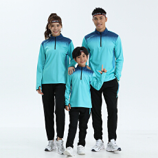 批发户外亲子运动服长袖足球篮球跑步套装男女长裤速干外套训练服套装