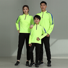 批发户外亲子半拉链长袖足球篮球运动套装男女长裤速干外套训练服套装