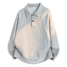 批发L-8XL大码重磅卫衣男美式Polo领外套秋季青少年打底衫上衣