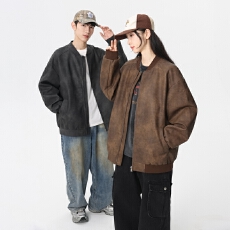 PU皮衣潮流复古外套男女同款机车服情侣款外套