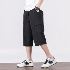 批发夏季薄款<b class='q'>七分裤</b><b class='q'>男</b>士冰丝透气<b class='q'>短裤</b>大码休闲工装裤户外运动裤子凉感