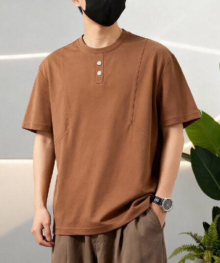 2026 년 새로운 남성 티셔츠 소년 여름 반팔 실광택 양면 천 출퇴근 다용도 남성 맨위 짧은