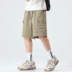 夏季冰感五分工装短裤高街休闲宽松直筒男士速干外穿运动五分裤